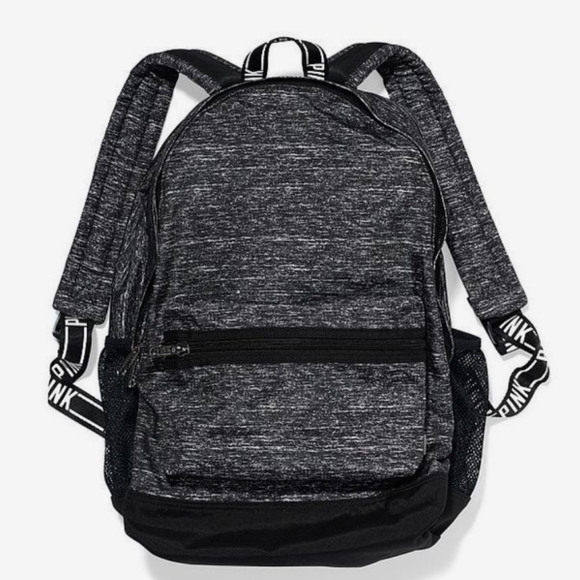PINK Victoria's Secret Bags Victorias Secret Pink Campus Backpack Heather Grey Black Logo